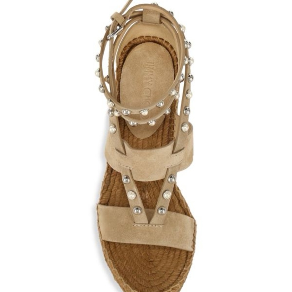 JIMMY CHOO
Danica Embellished Suede Espadrille Platform Wedges - Picture 4 of 10